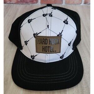 Hard Rock Hotel Baseball Cap Black & White Guitars Las Vegas One Size